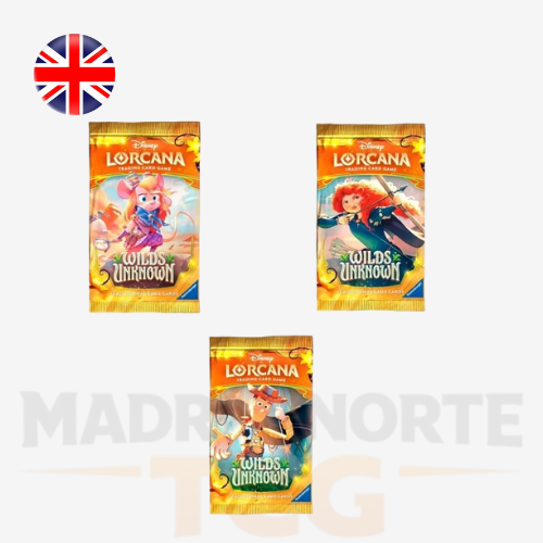 Sobres de refuerzo Wilds Unknown en inglés de Disney Lorcana