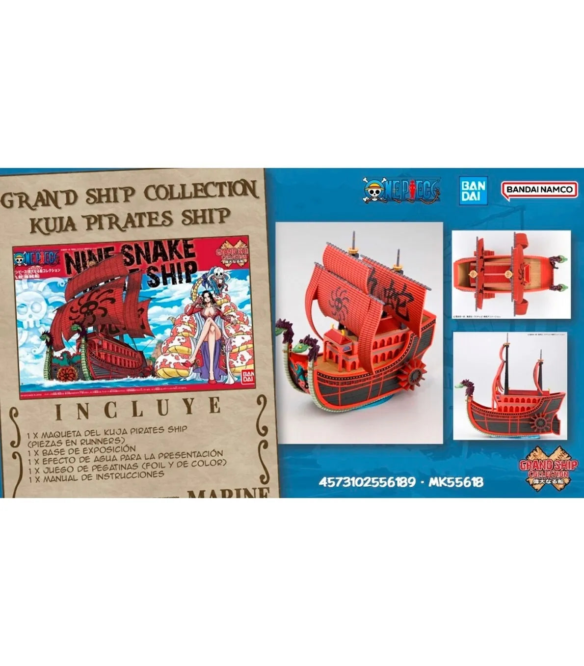 Model Kit Kuja Pirates Ship Grand Ship Collection de One Piece Bandai Hobby