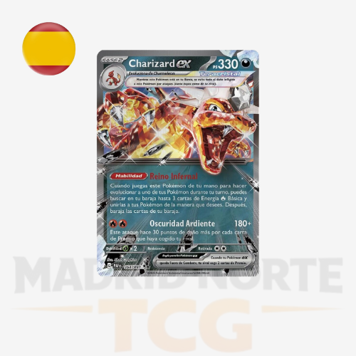 Cartas promocionales de Charizard ex, Charmander y Charmeleon en español de Pokémon TCG