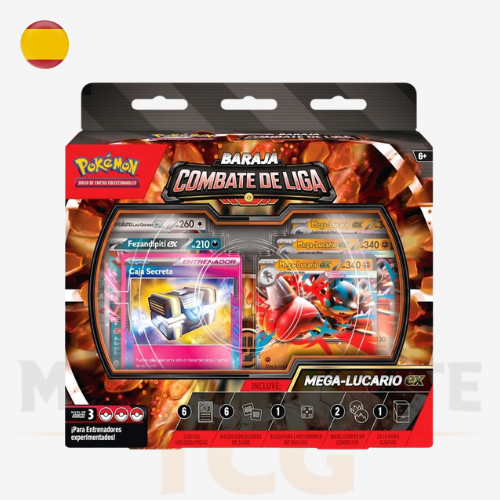 Baraja Combate de Liga Mega Lucario ex en español de Pokémon TCG