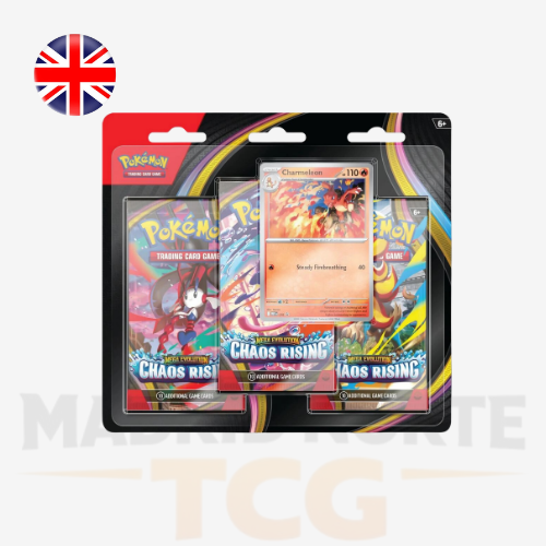 Blíster 3 Sobres Chaos Rising Charmeleon en inglés de Pokémon TCG