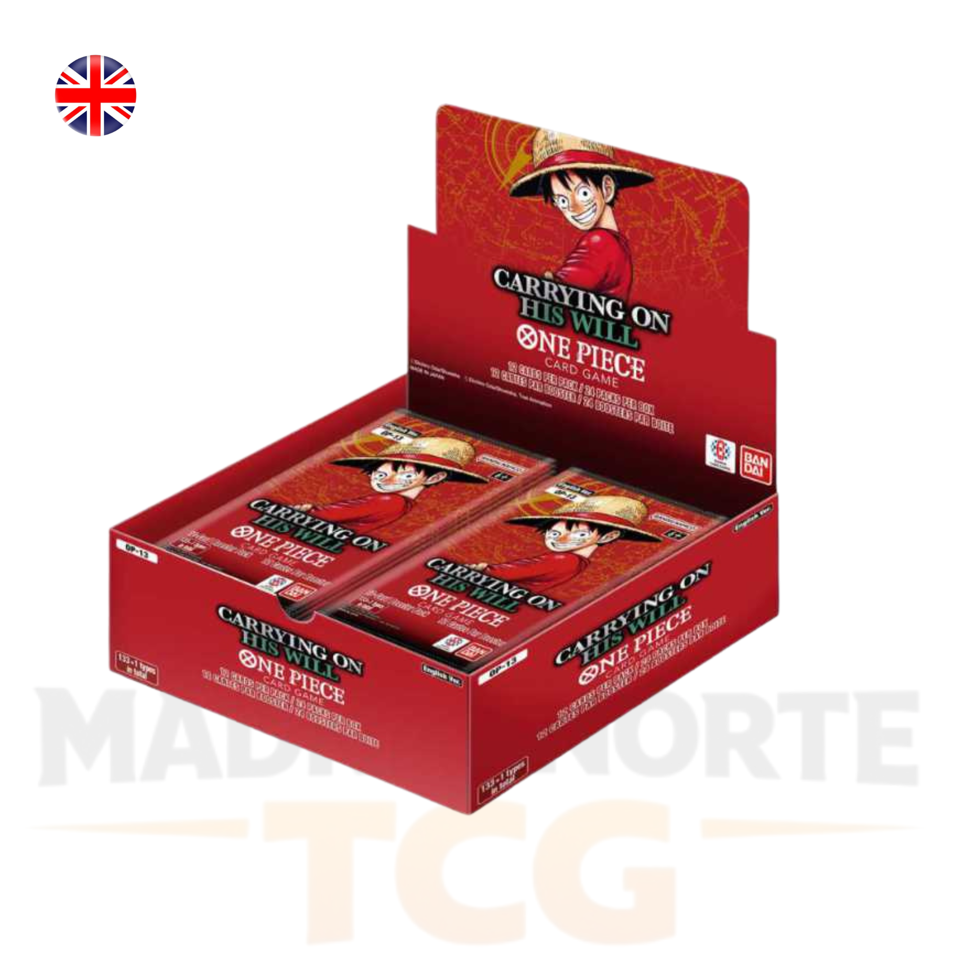 Booster Box OP-13 Carrying On His Will en inglés – One Piece Card Game 24 sobres