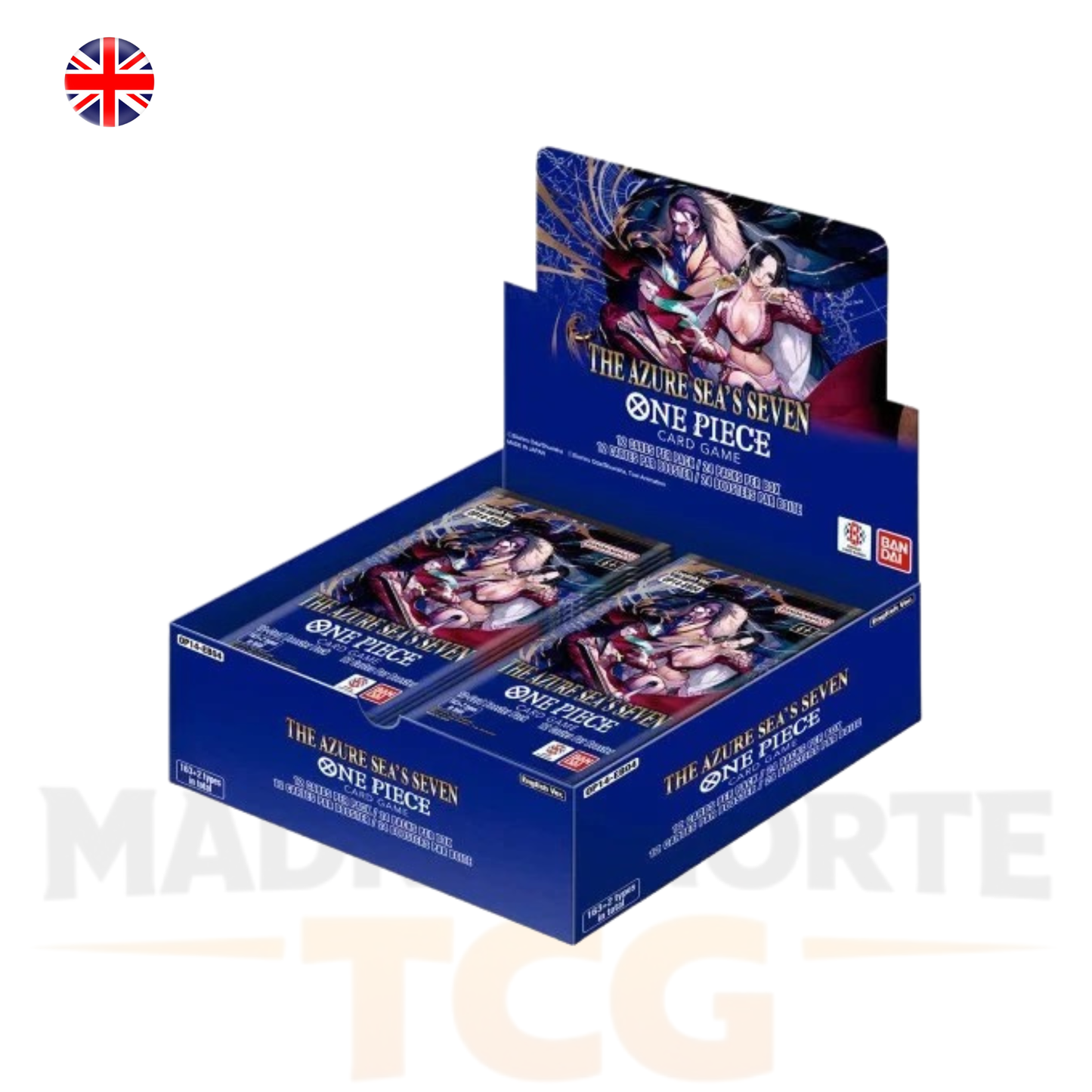 Booster Box OP-14 The Azure Sea’s Seven en inglés – One Piece Card Game 24 sobres