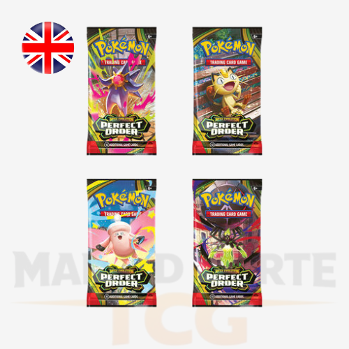Sobres de Perfect Order incluidos en la Booster Box en inglés
