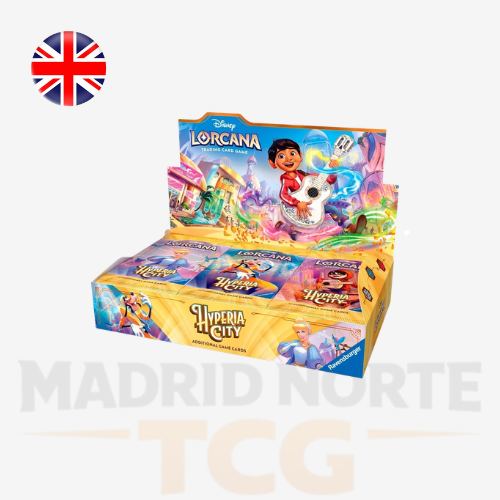 Disney Lorcana Hyperia City Booster Display de 24 sobres en inglés