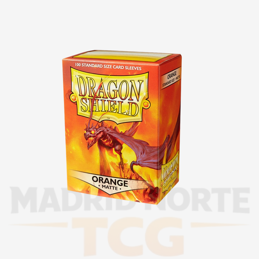 Dragon Shield Standard Matte Orange Sleeves (100 sleeves).