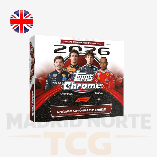 Topps Chrome Fórmula 1 2026 Mega Box con 6 sobres y 42 cartas
